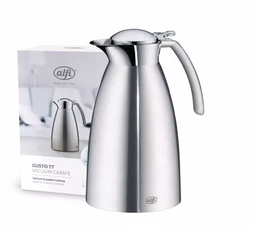 Jarra térmica Alfi de acero inoxidable con tapa, 1 l, color plata