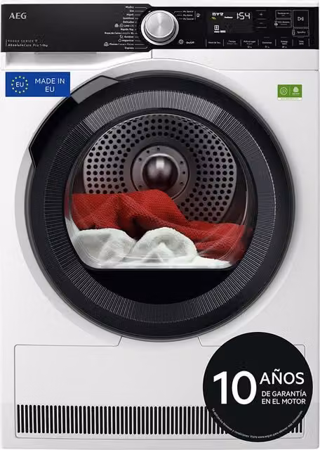 Secadora de bomba de calor AEG TR939V4PB con tecnología 3D Scan, 9 kg, color blanco