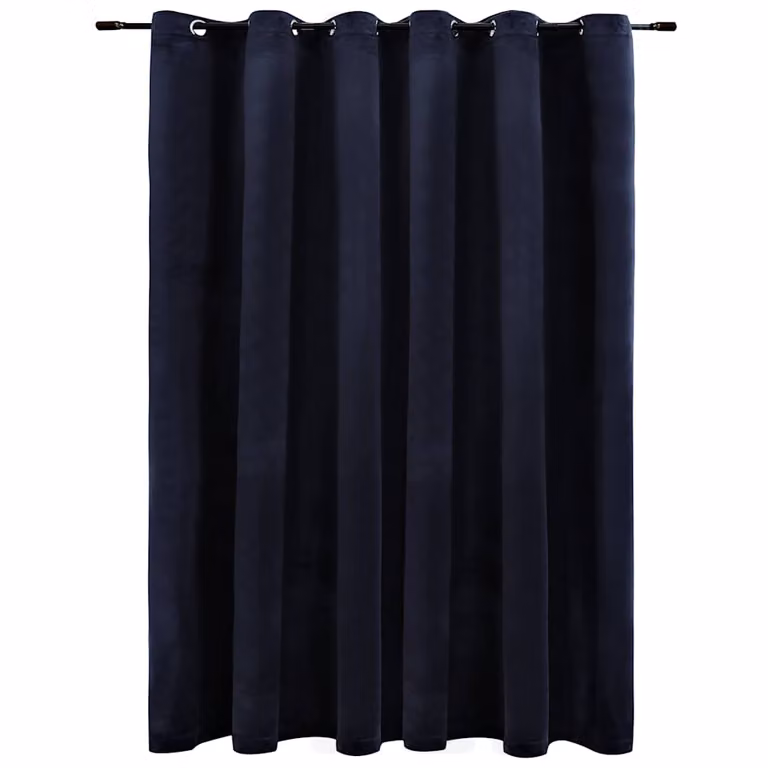Cortina opaca de terciopelo negro con anillas de metal vidaXL An/Al: 290 x 245 cm