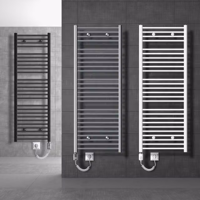 Toallero Radiador Eléctrico Luxebath Ecd Germany Blanco Plano con Conexión Lateral An/Al: 75 x 120 cm