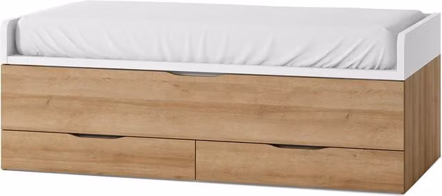 Cama nido Mio de El Corte Inglés con 2 cajones con rebaje y costados bajos en blanco o marrón