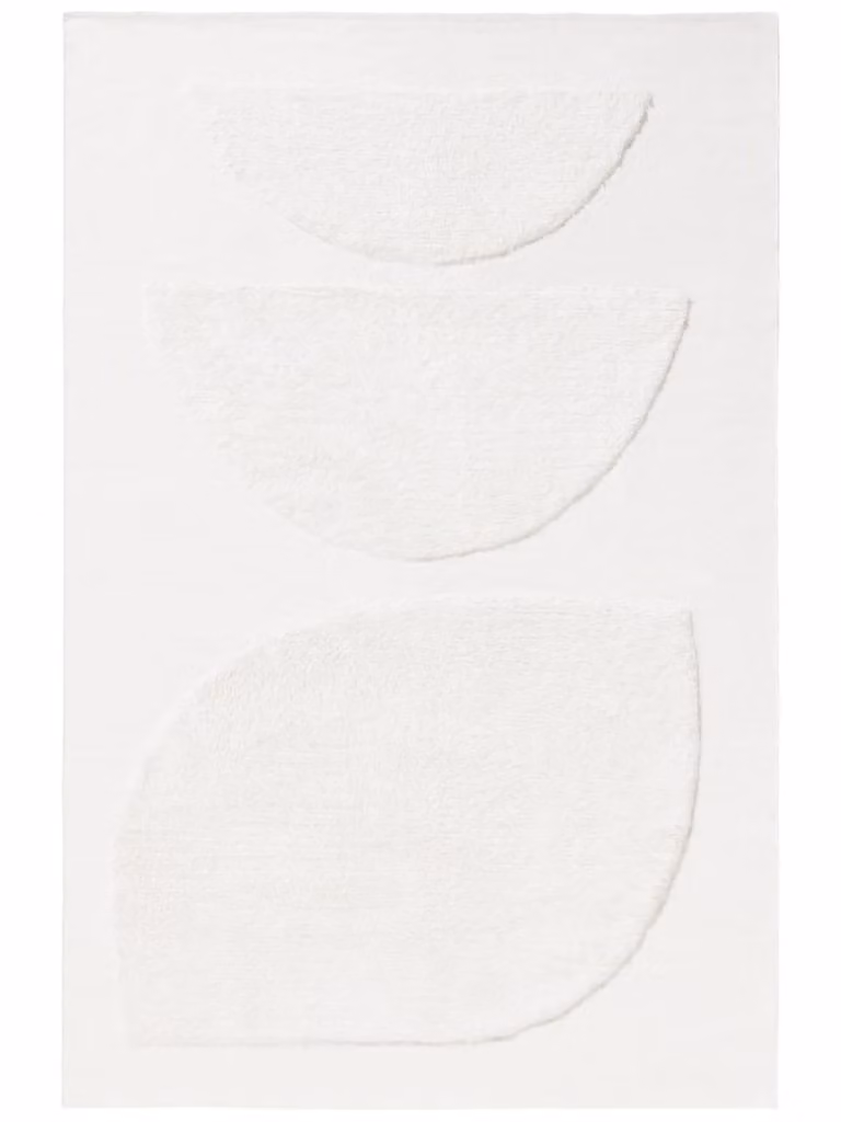 Alfombra de algodón orgánico Benuta con diseño abstracto y minimalista en color beige y blanco, An/P: 120 x 170 cm