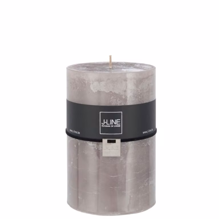 Vela de cilindro J-line color gris, tipo pillar de cera, An/P/Al: 15 x 15 x 120 cm