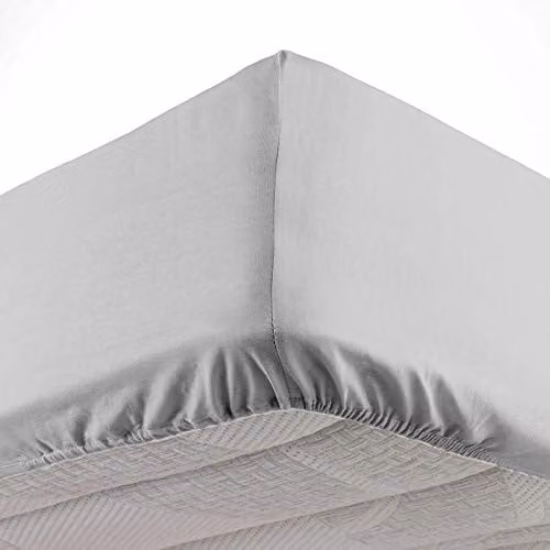 Sábana bajera con esquina elástica Douceur d'Intérieur Oscar de microfibra, color gris, 90 x 190 cm