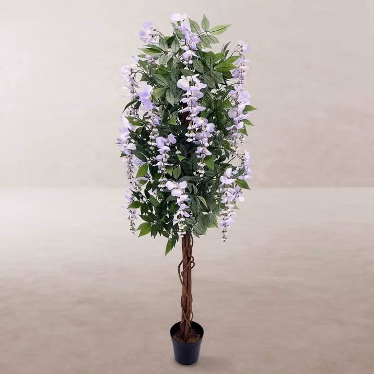 Glicinia artificial de LDK GARDEN en color verde y morado, Altura: 180 cm