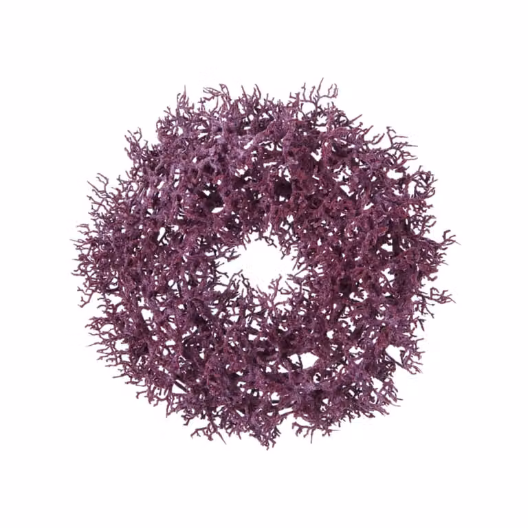 Corona de Navidad decorativa de Sia Deco con ramas artificiales de color violeta y diseño floral redondo, Diámetro: 30 cm