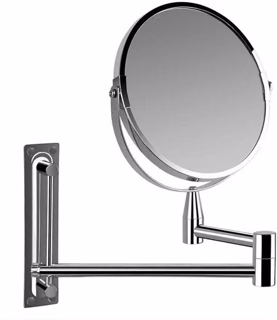 Espejo cosmético de pared Orbegozo ESP 4000 redondo de doble cara en color plata, Diámetro: 17 cm