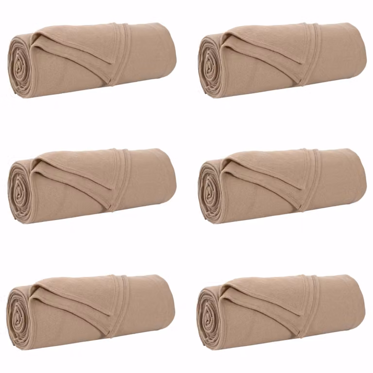 Pack de 6 mantas de sofá vidaXL de lana color camel, An/P: 350 x 270 cm