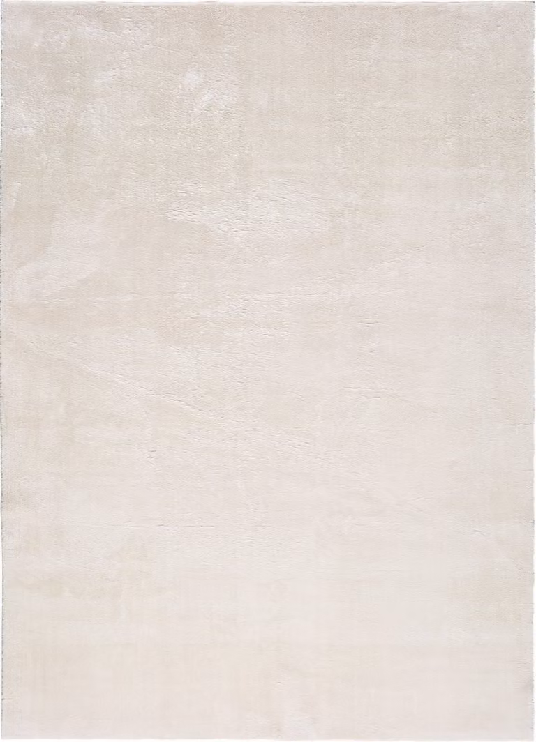 Alfombra rectangular lavable y antideslizante Atticgo en color blanco, diseño liso de poliéster, An/P: 140 x 200 cm