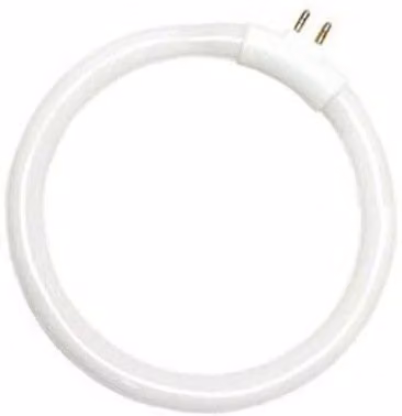 Tubo fluorescente circular LTDE T4 de 12W con base G5, color blanco y temperatura de 6400K, Diámetro: 13,8 cm