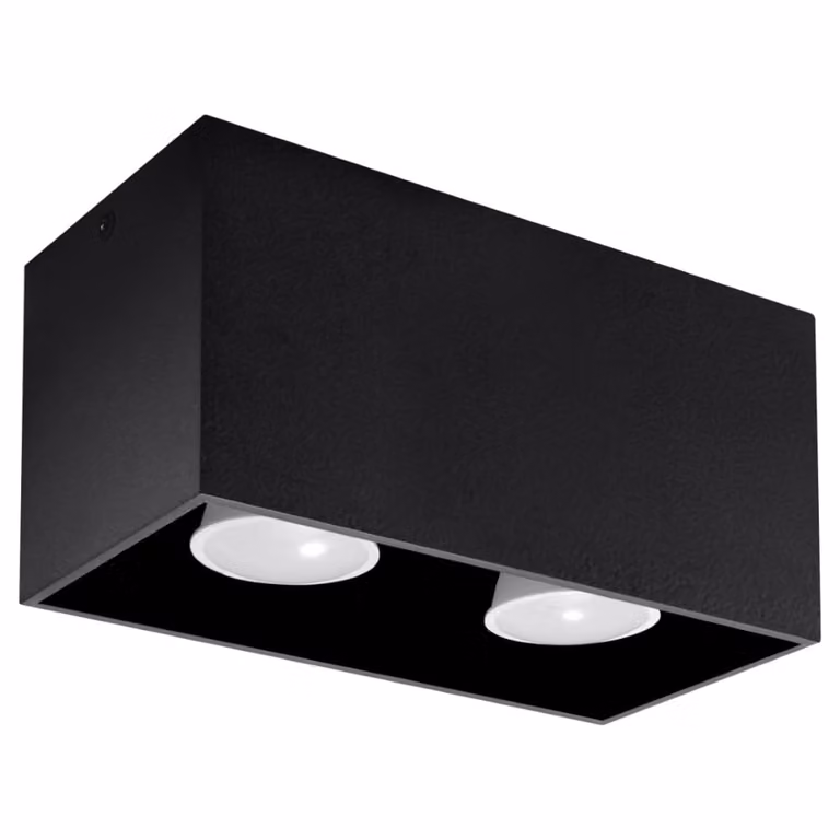 Lámpara de techo minimalista Sollux Lighting en aluminio color negro, Altura: 10 cm