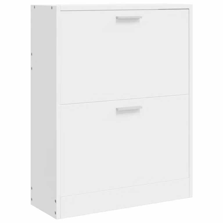 Mueble zapatero de pared vidaXL blanco con 2 compartimentos abatibles para pasillo