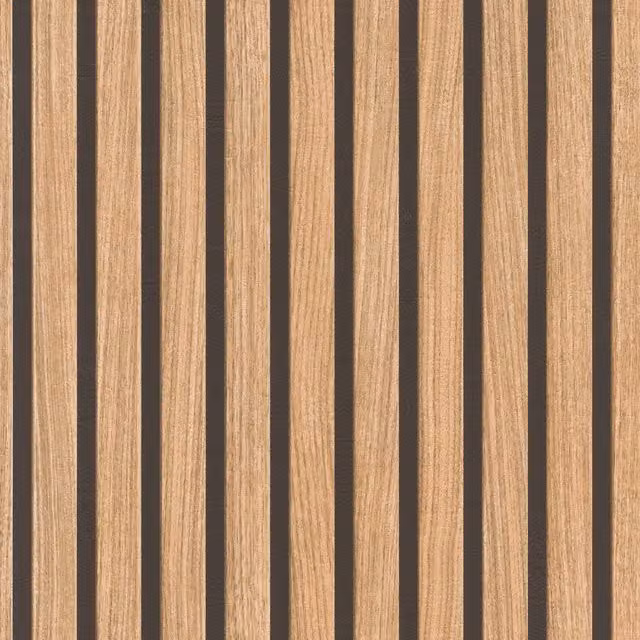 Papel pintado TNT Listones Utility Rasch, diseño moderno de listones abstractos en color marrón, lavable y resistente a la luz