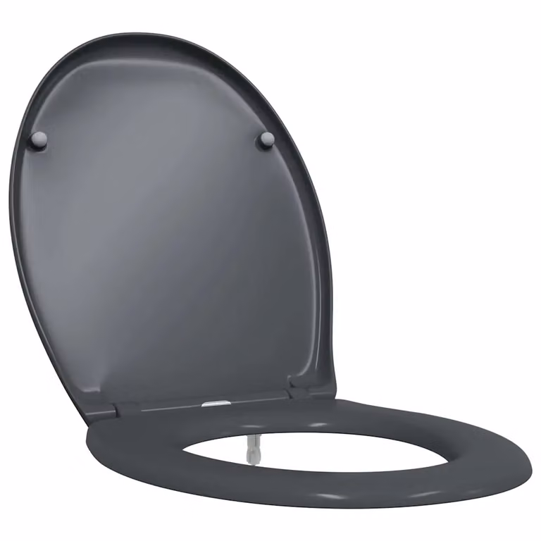 Asiento de WC ovalado vidaXL en color antracita de duroplast, An/P/Al: 47 x 37 x 4 cm