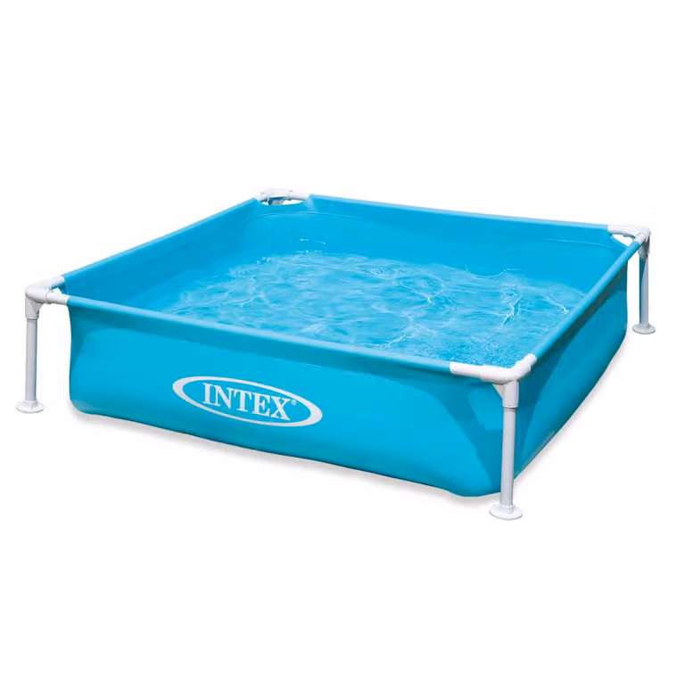 Piscina rectangular Mini Frame Intex para niños en azul y beige, An/P/Al: 122 x 122 x 30 cm