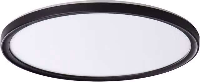 Plafón LED redondo Kanlux Miledo de 18,5W en color negro con protección IP54 y temperatura de color CCT, Diámetro: 29 cm