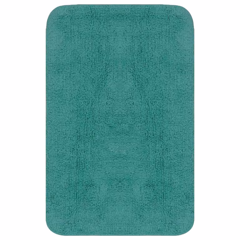 Conjunto de 3 alfombrillas de baño de algodón vidaXL en color turquesa, antideslizantes y lavables