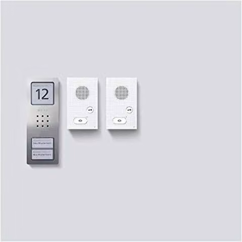Set de intercomunicador de audio Siedle Basic Cab 850-2 E/w en acero inoxidable color plata