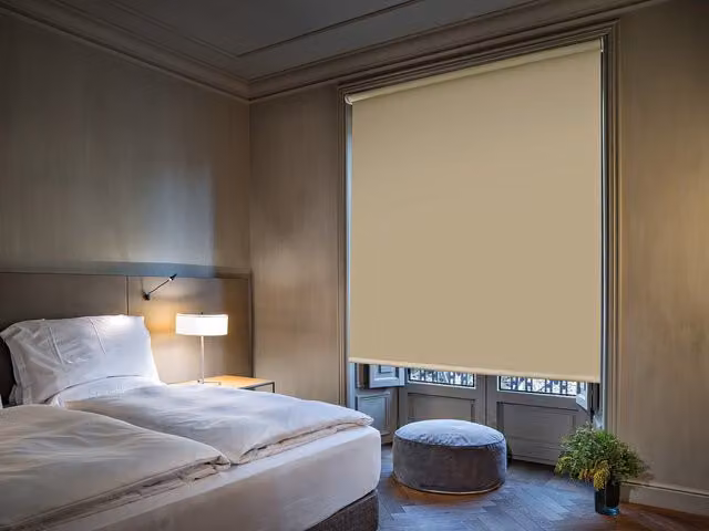 Estor enrollable blackout Easydeco beige An/P/Al: 155 x 190 cm
