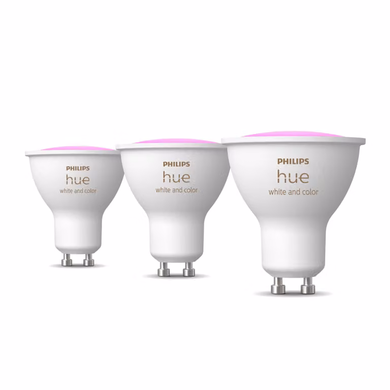 Pack de 3 focos inteligentes Philips Hue White & Color Ambiance GU10 LED regulables RGB