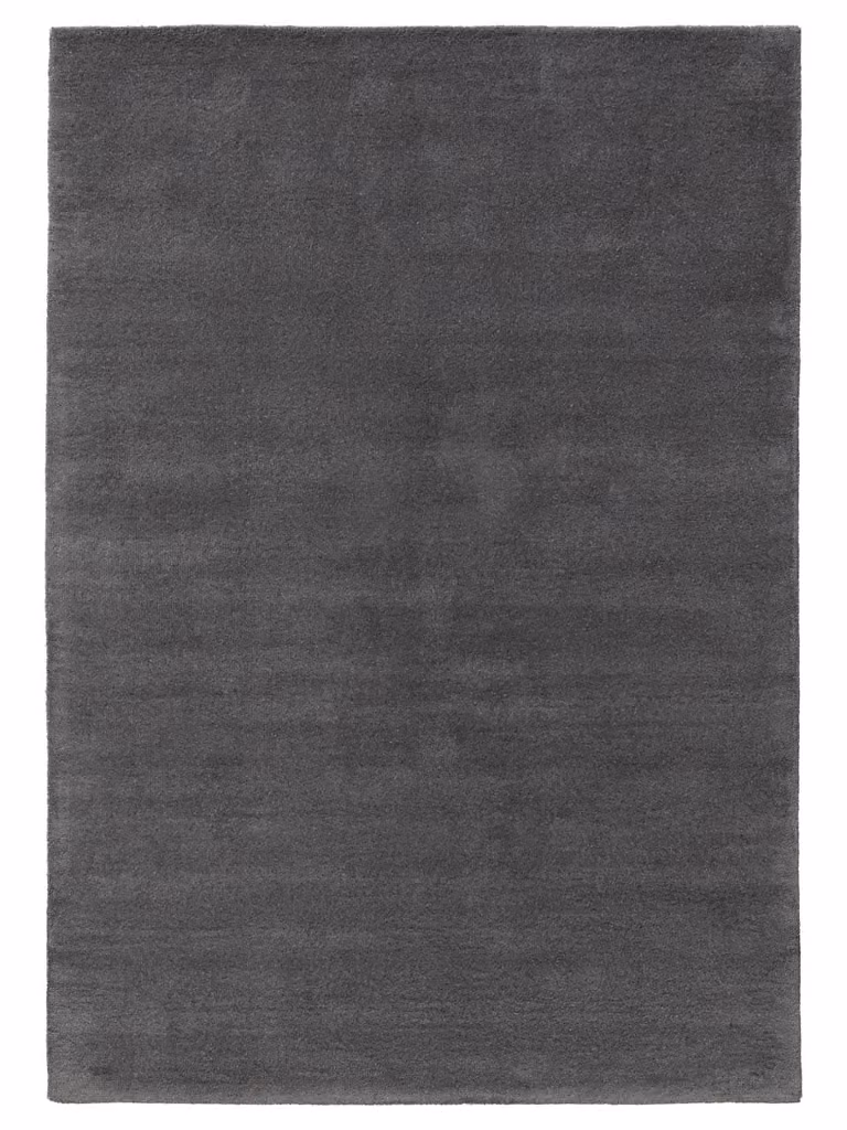 Alfombra de lana Benuta en color gris antracita, diseño minimalista y rectangular, An/P: 250 x 350 cm