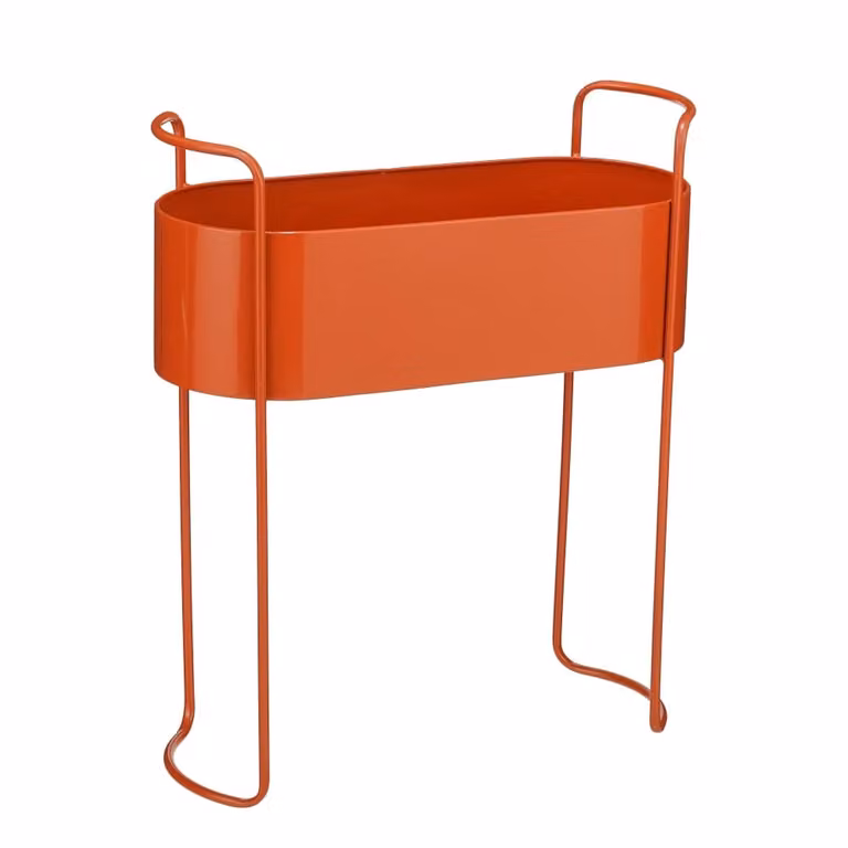 Maceta de interior Moritz de Mica Decorations en color rojo, diseño moderno y forma ovalada, An/P/Al: 24 x 55 x 65 cm