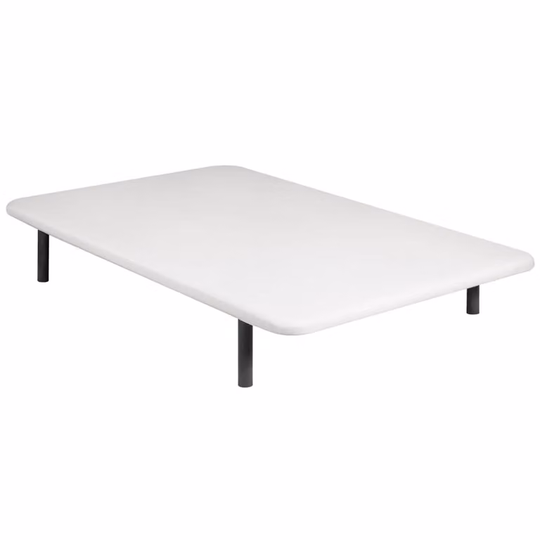 Base tapizada Royal Sleep blanca con estructura de metal y zona central reforzada An/P/Al: 135 x 190 cm
