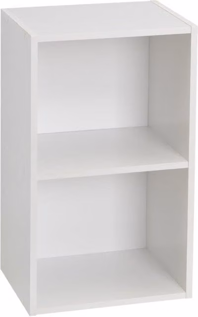 Estantería Cube de casaselección con 2 baldas de madera en color blanco mate, An/P/Al: 54 x 30 x 24 cm