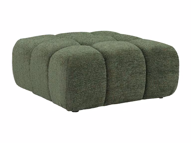 Puf de tela jaspeada verde FACIVIL