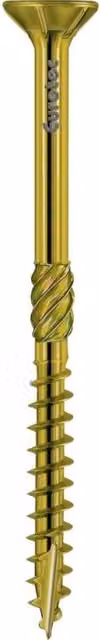 Tornillo Paneltwistec Eurotec para aglomerado con cabeza cónica, acabado galvanizado amarillo y sistema Torx, 3,5 x 35 mm