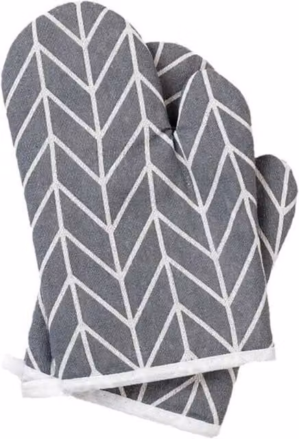 Guantes de cocina de algodón de doble capa LIIYIELA resistentes al calor en color gris multicolor para adultos