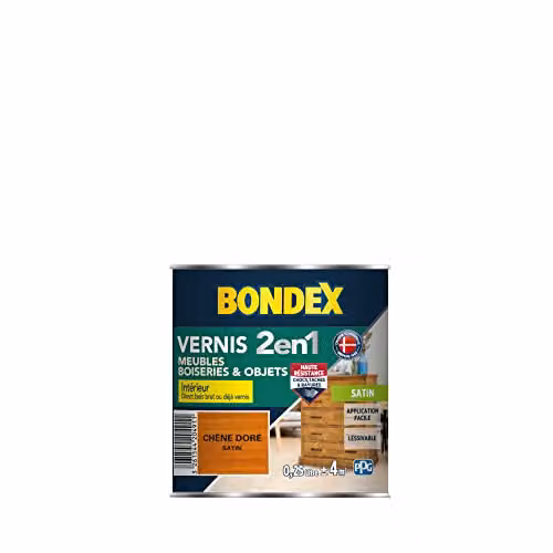Esmalte para madera Bondex Bon 19 Sat Chene Dore 0250 color dorado acabado satinado mate de 0,25 l