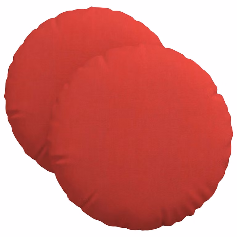 Set de 2 cojines para asiento redondos vidaXL en color rojo con funda lavable, Ø40 x 13 cm