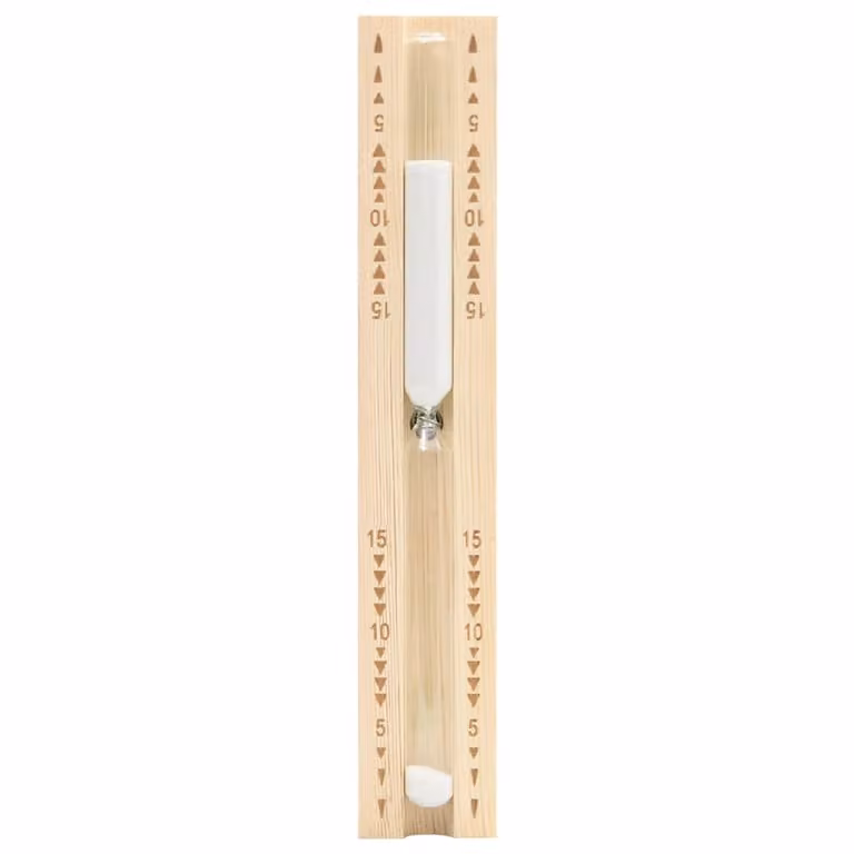 Reloj de arena para sauna vidaXL de 15 minutos en madera de pino maciza y color marrón