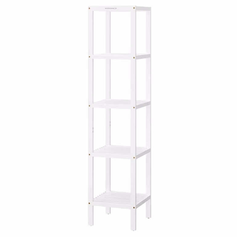 Estantería de 5 niveles Songmics de bambú en color blanco para baño, cocina o salón, An/P/Al: 33 x 33 x 146,7 cm
