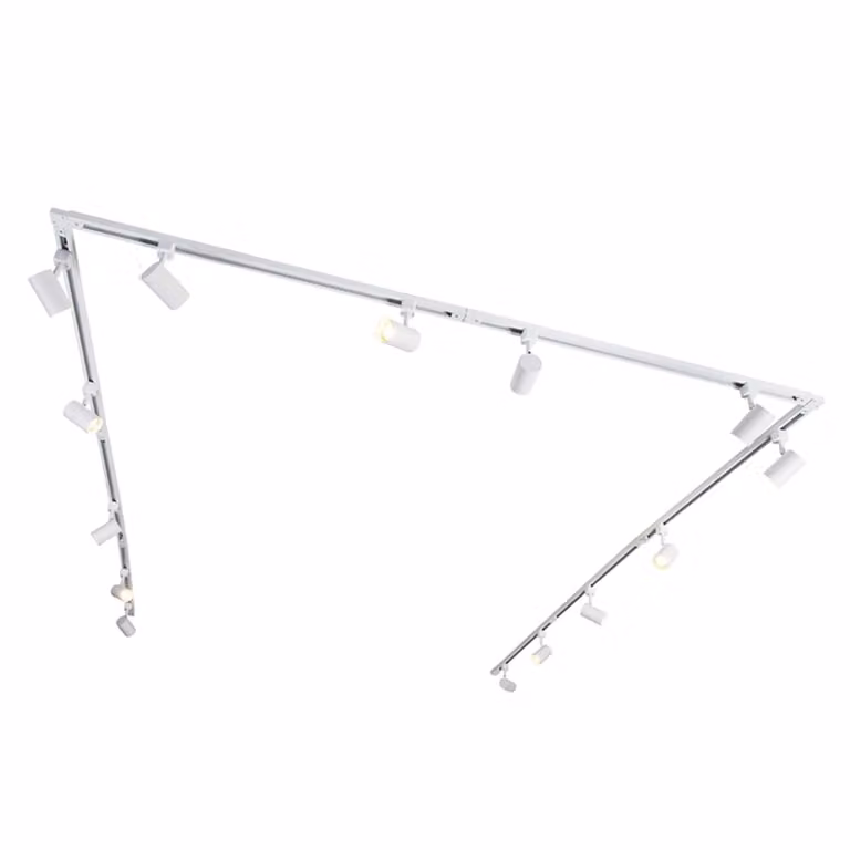 Sistema de riel moderno QAZQA de metal blanco con 14 focos monofásicos ajustables