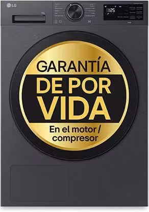 Secadora LG con Bomba de Calor Dual Inverter y Tecnología de Inteligencia Artificial de 9 kg, Serie 500, Color Gris Grafito Mate, Modelo RHX5009TBB