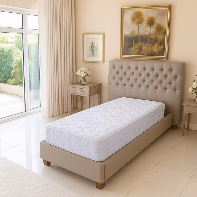 Lote de 2 colchones híbridos Literie Julien con cara de látex y memory foam, color blanco, An/P/Al: 90 x 190 x 20,5 cm