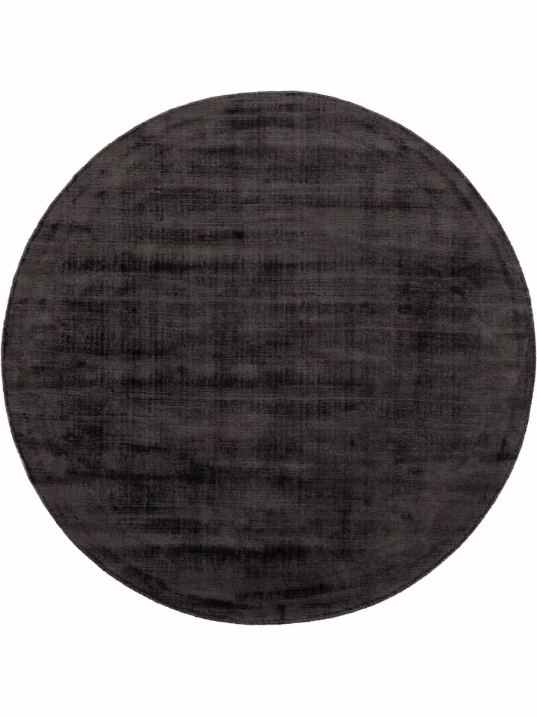 Alfombra redonda de viscosa Benuta en gris oscuro, Diámetro: 160 cm