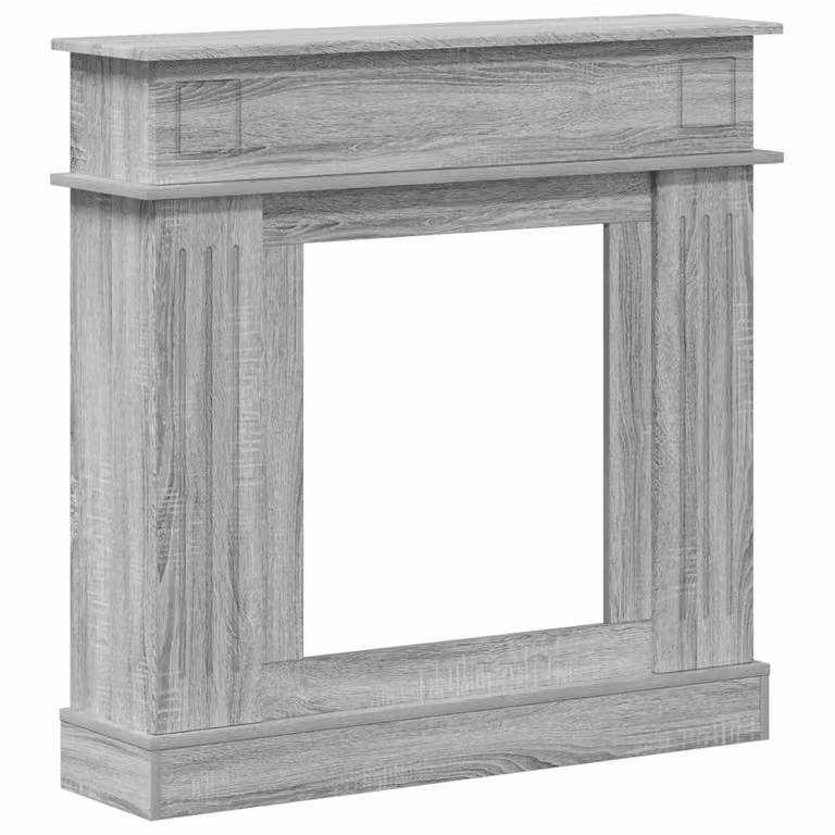Marco de chimenea moderno vidaXL de madera en color gris y blanco, An/P/Al: 102 x 26 x 100 cm