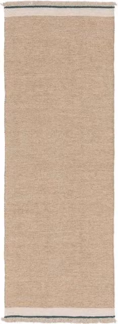 Alfombra de pasillo Benuta de lana y algodón en color beige, diseño moderno y rectangular, An/P: 70 x 200 cm