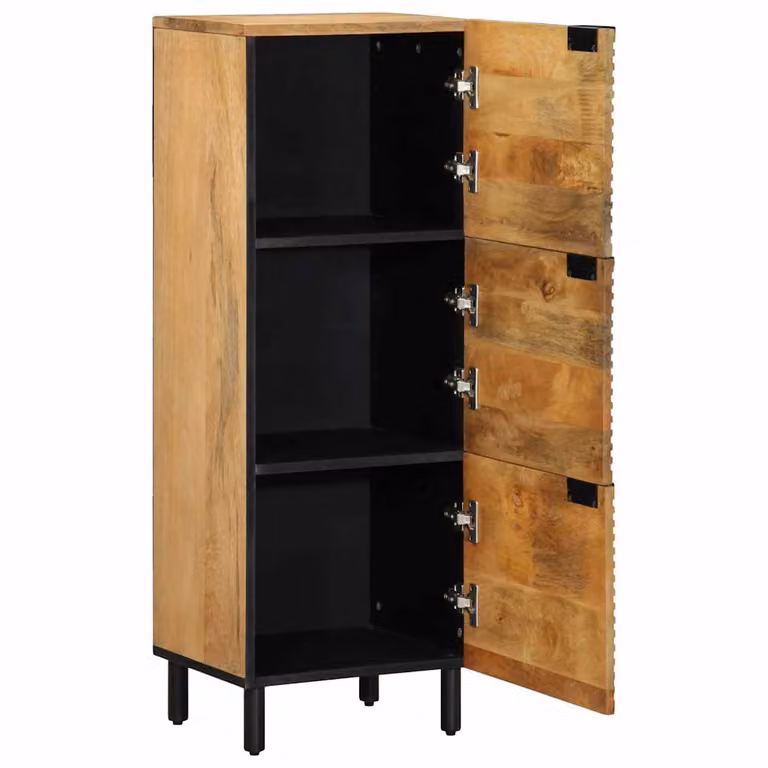 Aparador alto de madera de mango marrón estilo rústico vidaXL An/P/Al: 40 x 33 x 110 cm