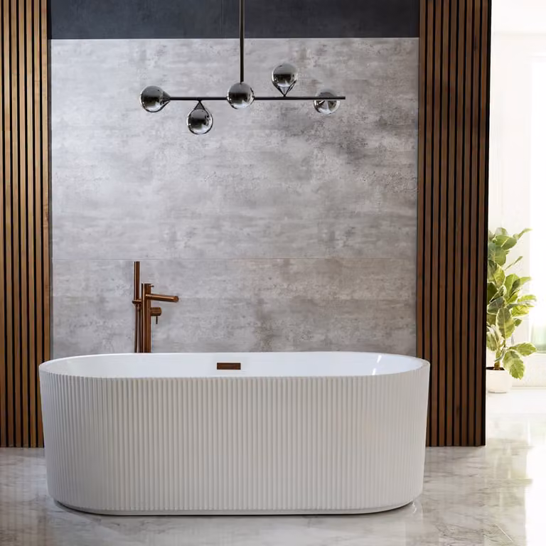 Bañera exenta de esquina Hudson Reed en color blanco de acrílico An/P/Al: 170 x 80 x 58 cm