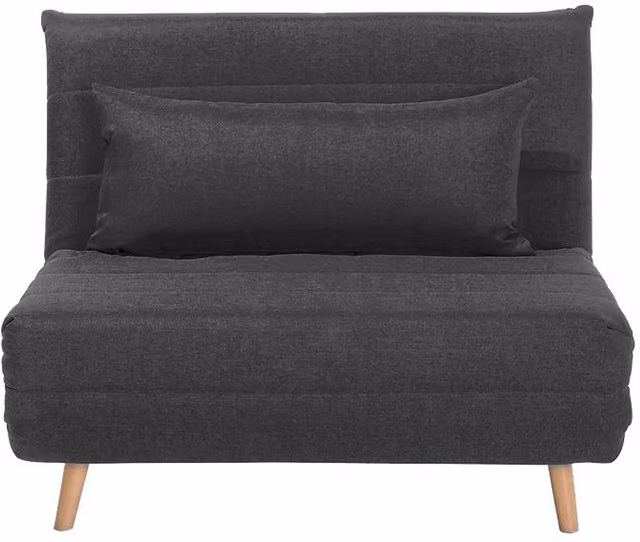 Sofá cama individual Setten de Beliani en tela gris oscuro con estilo retro y estructura de madera de abedul