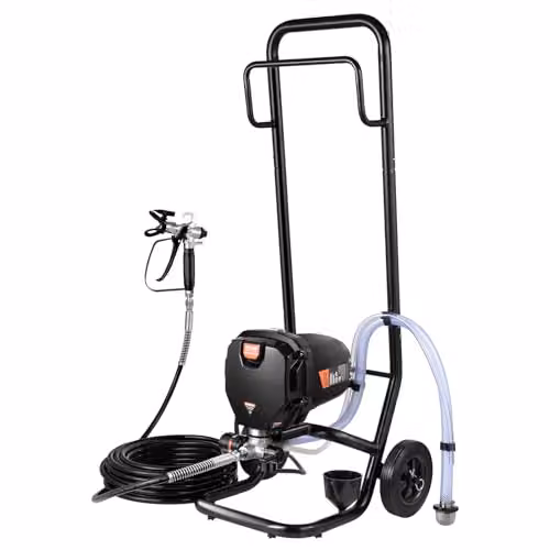 Pulverizador de pintura sin aire VEVOR de 750W y 3000psi con manguera de 7,6 m y carro en color negro