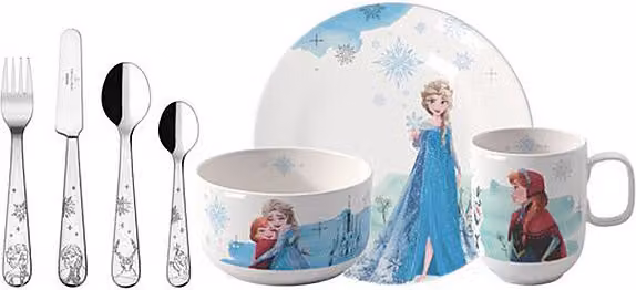 Juego de vajilla infantil Disney Frozen de Villeroy & Boch, 7 piezas de porcelana multicolor