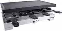 Raclette Steba RC 68 para 8 personas, 1200 W, color negro y plata con placa lisa de acero inoxidable
