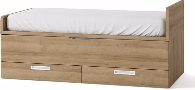 Cama nido Mio de El Corte Inglés con 2 cajones y costado derecho alto en color marrón