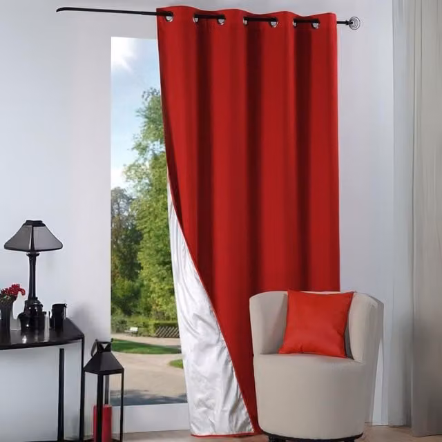 Cortina térmica Nelson ISO Lovely Casa de color rojo y plata, An/Al: 135 x 240 cm