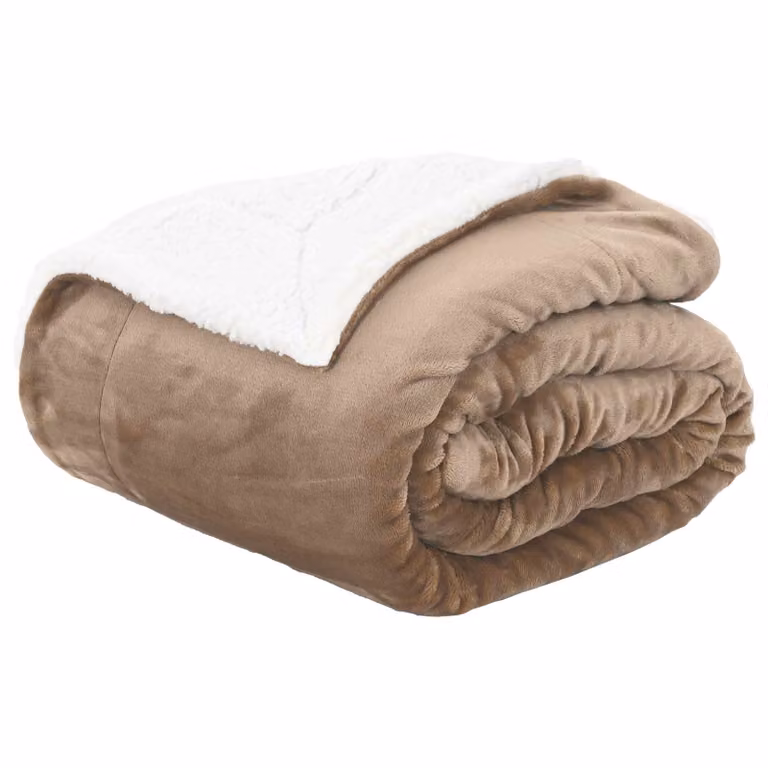 Manta de lana suave vidaXL color camel An/P/Al: 240 x 270 cm